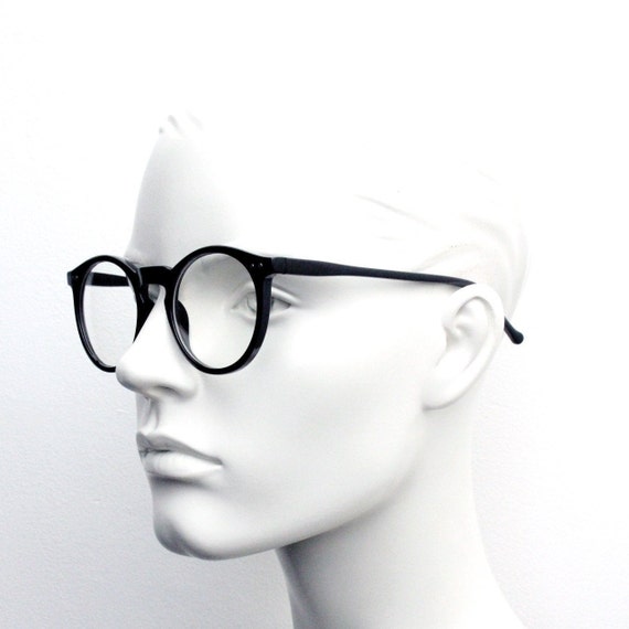 Occhiali rotondi neri Y2K. Montature da vista stile anni '40, '50 con lenti  trasparenti. Occhiali da vista. O occhiali Malley -  Italia