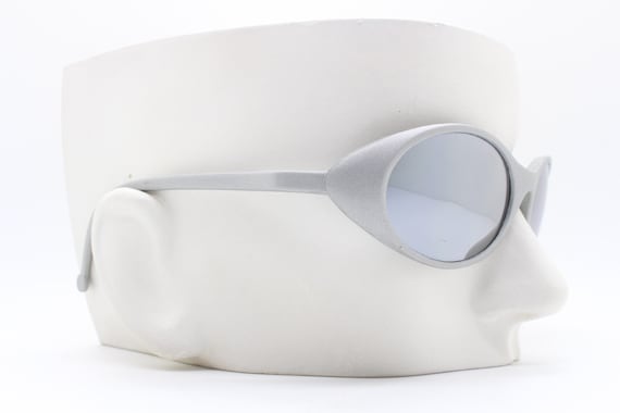 90s Vintage NOS Wraparound Sunglasses With Matt Silver  display picture 1