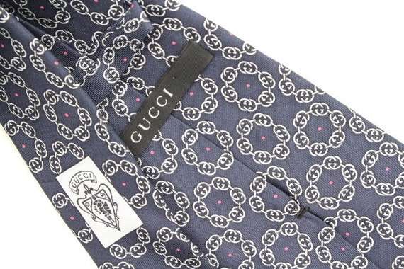 Gucci all silk neck tie made in Italy. Blue grey … - image 8