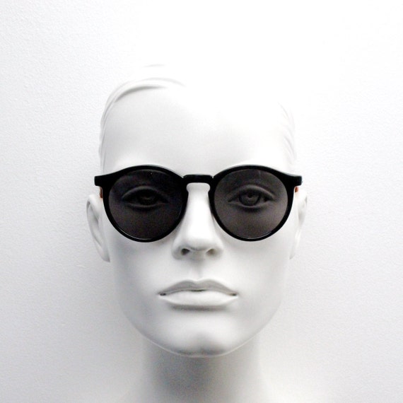 90s vintage black round sunglasses. 30s 40s style… - image 7