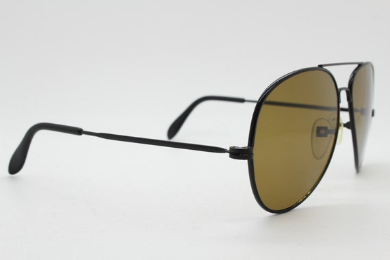 Vintage 70s aviator sunglasses. Black metal frame… - image 8