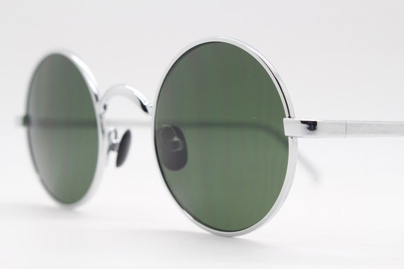 90's vintage round sunglasses. Bright chrome 20s … - image 4
