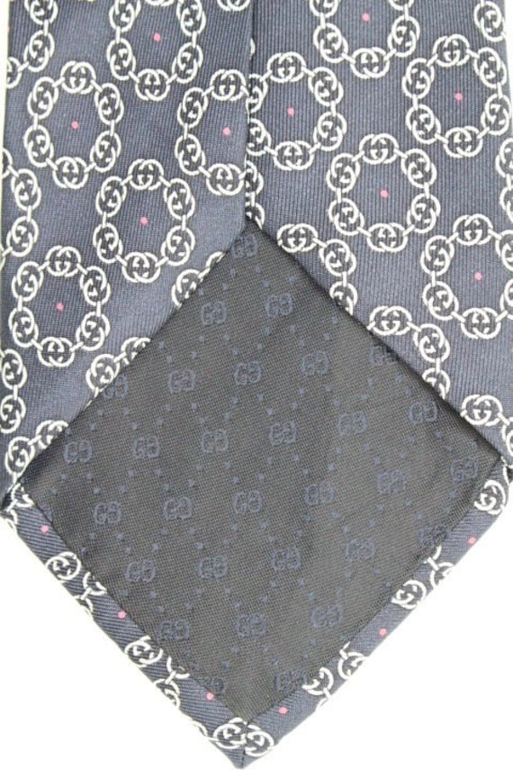 Gucci all silk neck tie made in Italy. Blue grey … - image 5