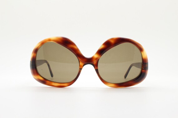 60s Vintage Oversized Bug Eye Hexagon Sunglasses  display picture 2