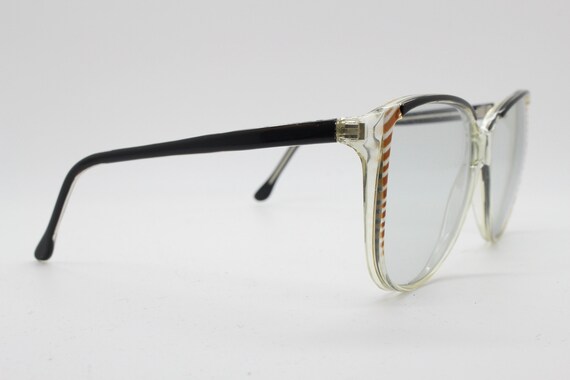 80s Vintage Oversized Cat Eye Sunglasses. Black / Crystal  display picture 1