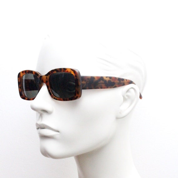 90s vintage rectangular sunglasses. Sharp edged 6… - image 8
