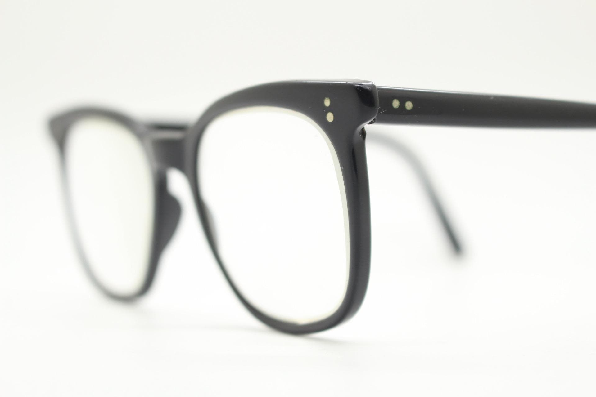 Nhs Spectacles Vintage 40s Slim Wayfarer Design Eye Glasses. Black Gloss Acetate ...