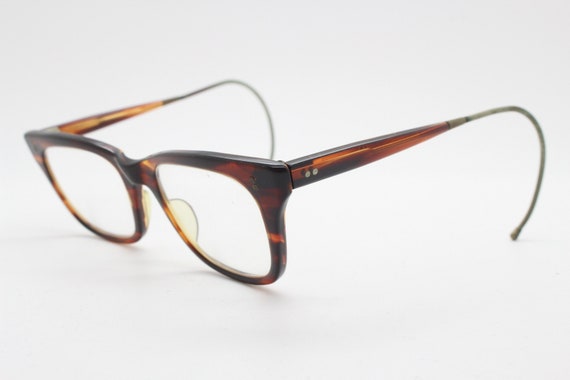 Vintage 40s slim wayfarer design glasses with fle… - image 4