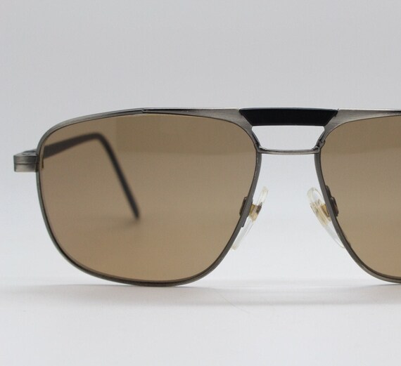 90s vintage small square aviator sunglasses. Matt… - image 1