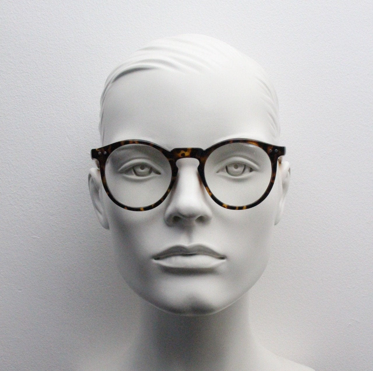 Occhiali tondi Y2K tartarugati. Montature da vista stile anni '40, '50 con  lenti trasparenti. Occhiali da vista. O occhiali Malley. RX. NO -   Italia