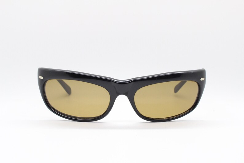 60s stone cold killer vintage sunglasses. Wraparound black | Etsy