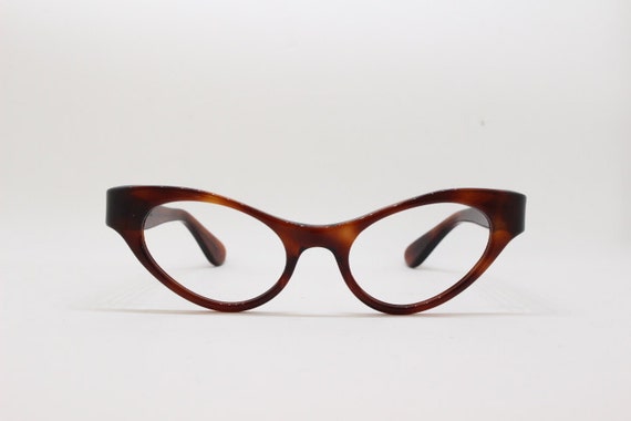 Vintage 50s curved cat eye glasses made in the U.… - image 3