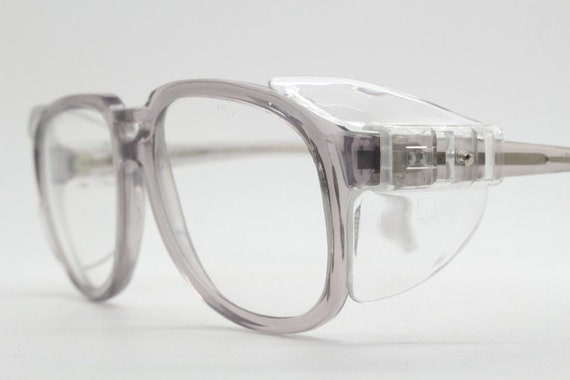 70s vintage dynamic square aviator glasses. Trans… - image 1