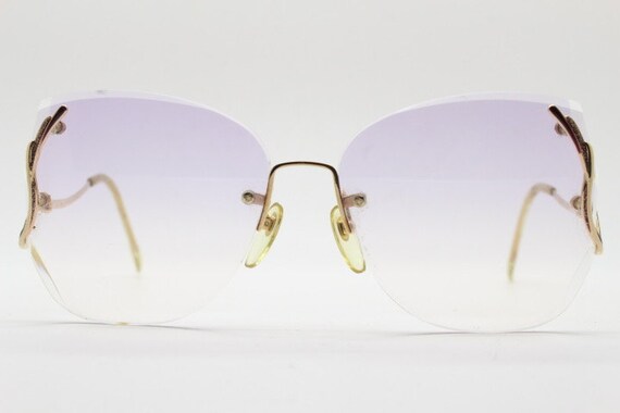 Hoya 80s Vintage Slightly Oversized Frameless Sunglasses