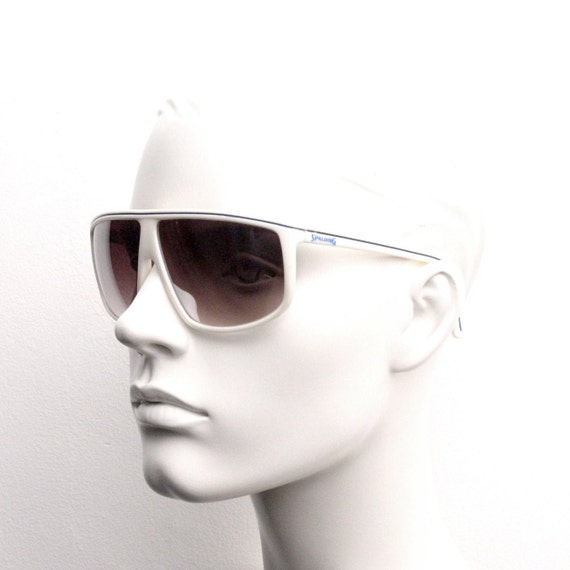Lunettes de soleil aviateur carr blanc vintage des ann es 80