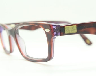 Ray-Ban rectangular glasses model RB 5206. Low profile new Wayfarer style optical frames. Rayban prescription eyeglasses. RX Spectacles