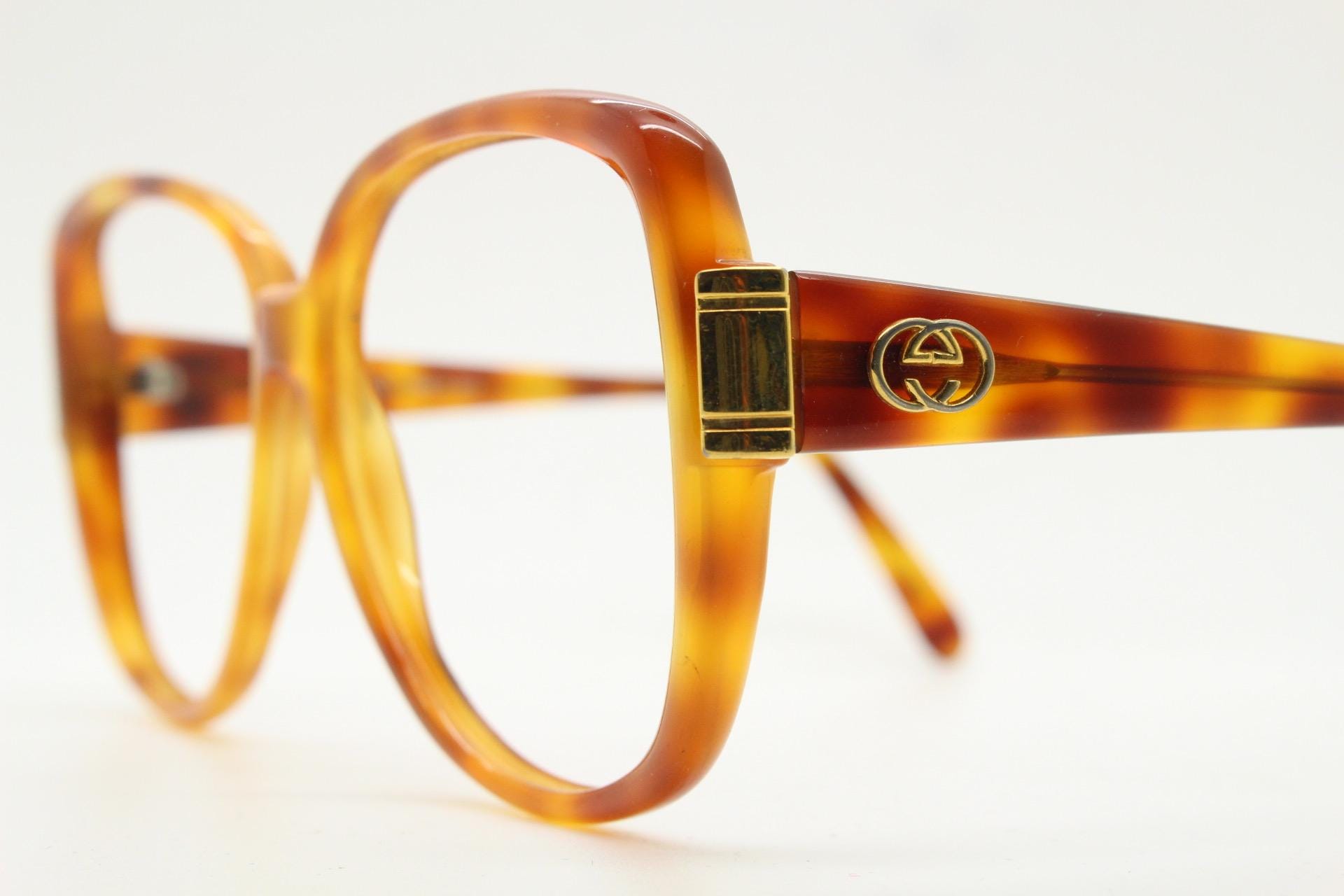 Gucci 70s Vintage Oversized Eye Glasses Made in Italy. Big Round