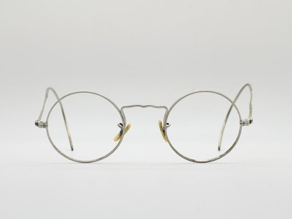 20s Vintage Round Metal 12K Gold Filled Eye Fine Ornate