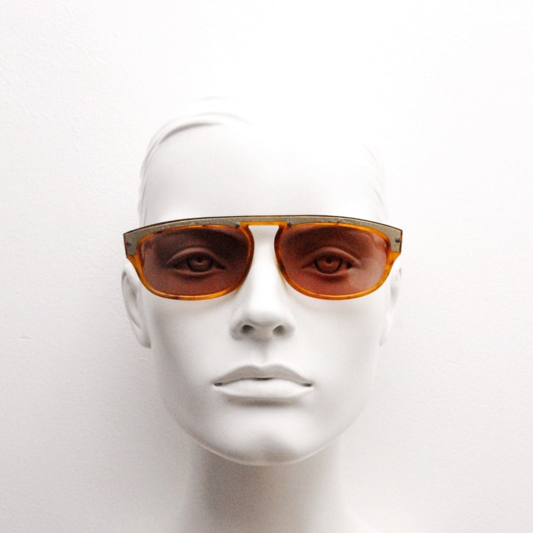 80s Vintage Low Profile Sunglasses by Mirage. Transparent 60s Design