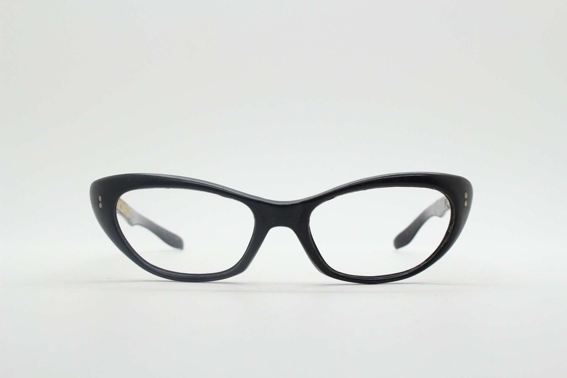 50s Vintage Cat Eye Glasses by Samco Made in Italy. Black