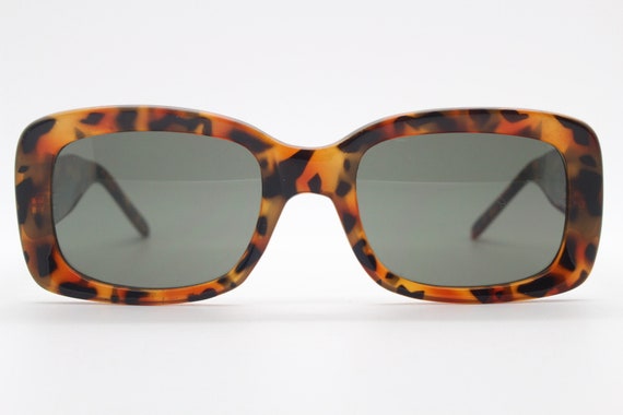 90s vintage rectangular sunglasses. Sharp edged 6… - image 3