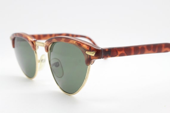 80s vintage cat eye sunglasses. Half frame tortoi… - image 5