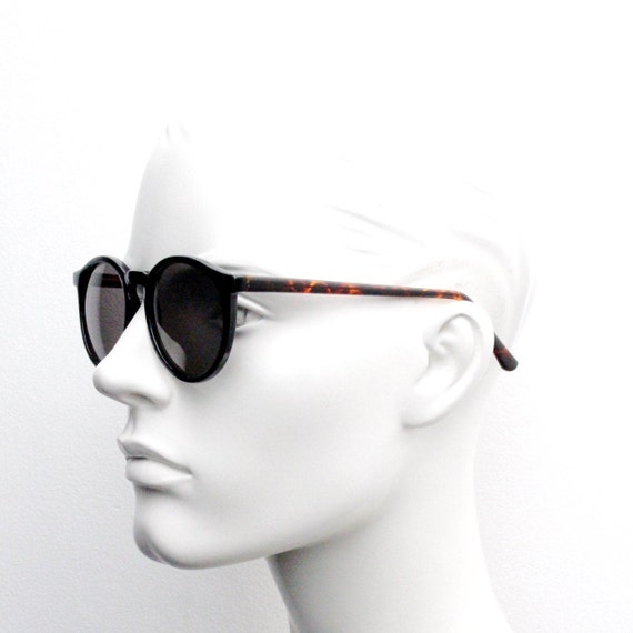 90s vintage black round sunglasses. 30s 40s style… - image 8