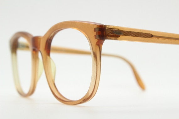 Vintage 60s round wayfarer design eye glasses mad… - image 3