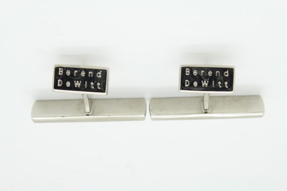 Vintage rectangular long bar cuff links made in E… - image 3