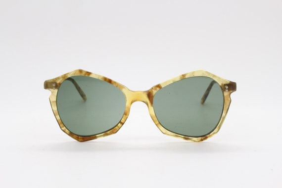 40s vintage abstract hexagon sunglasses. Ultra dy… - image 3