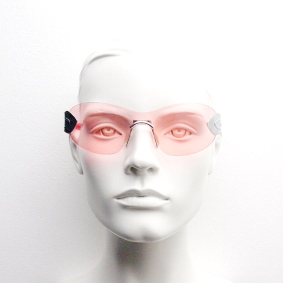 Y2K vintage visor sunglasses. Futuristic frameles… - image 6