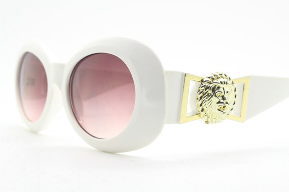 Gold Leopard Chunky White Oversized Bubble Round Sunglasses Gold Leopard Chunky White Oversized Bubble Round Sunglasses  main image 2