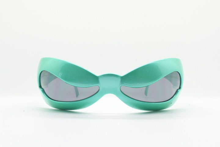 Linda Farrow Projects Jeremy Scott Collaboration Sunglasses. Green