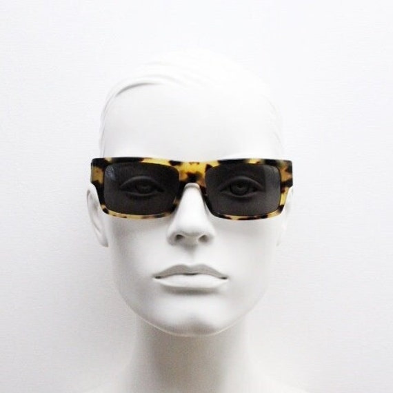 90s vintage thick framed rectangular low profile … - image 7