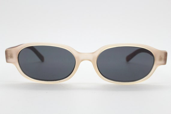 90s vintage 2 tone sunglasses. Frosted amber cat … - image 5
