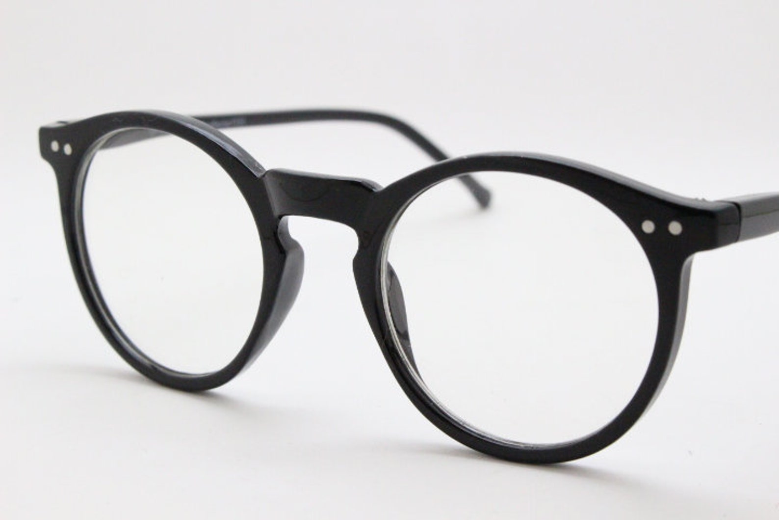 Black Round Y2K Glasses. 40s 50s Style Optical Frames With Etsy