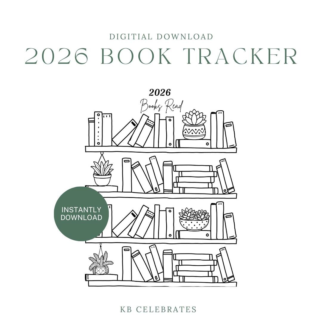 2026 Books Read Printable, Reading Tracker, Bookshelf Printable ...