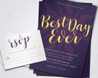 Rapunzel | Best Day Ever! Disney's Tangled Lanterns | Inspired Wedding Set | Digital Files Only (PDF/JPG) | Printable Invitation Kits