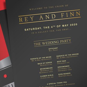 Star Wars Ep VII: The Force Awakens inspired Wedding Set Digital Files Only PDF/JPG Printable Invitation Kits image 3