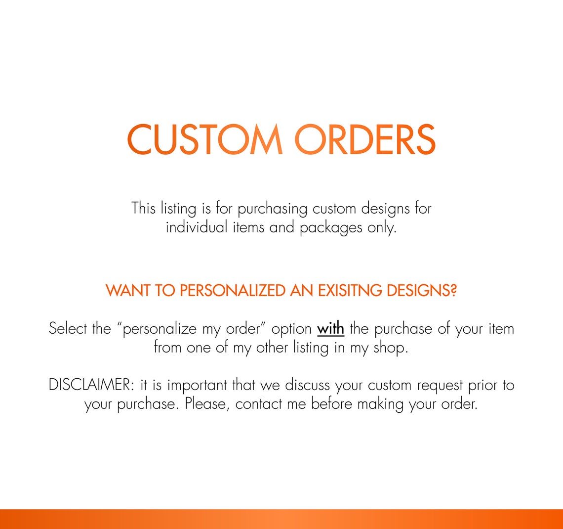 Custom Designs Custom Orders Digital PDF Printables - Etsy