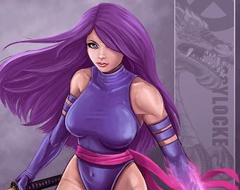 Psylocke Pin Up Afdrukken