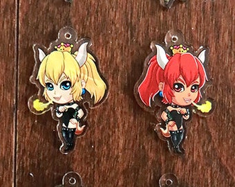 Bowsette Clear Acryl Charm Omkeerbaar