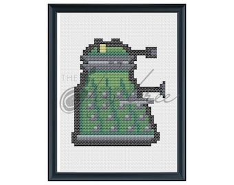 Green Dalek Cross Stitch Digital Pattern