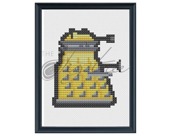 Yellow Dalek Cross Stitch Digital Pattern