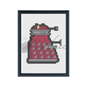Red Dalek Cross Stitch Digital Pattern image 1
