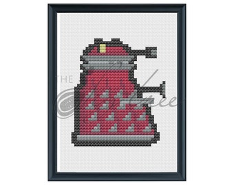 Red Dalek Cross Stitch Digital Pattern