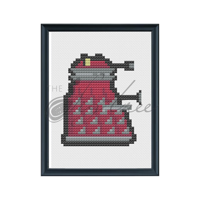 Red Dalek Cross Stitch Digital Pattern image 1