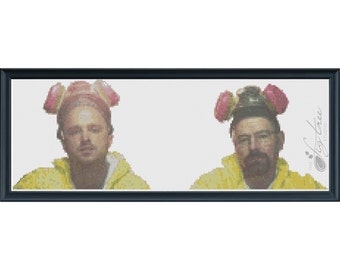 Breaking Bad Walt and Jesse Suits Digital Cross Stitch Pattern