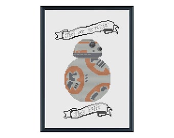 BB-8 Star Wars Riding Dirty Cross Stitch Digital Pattern