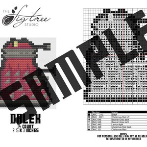 Red Dalek Cross Stitch Digital Pattern image 2